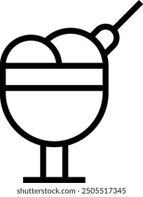 ice cream cup icon. Thin linear style design isolated on white background
