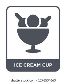 ice cream cup icon vector on white background, ice cream cup trendy filled icons from Bistro and restaurant collection, ice cream cup vector illustration