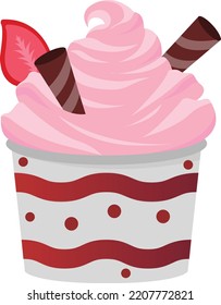 Ice Cream Cup Icon Vector Without Background