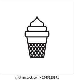 ice cream in cup icon, vector, illustration