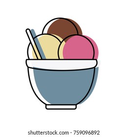 Ice cream in cup icon vector illustration graphic design