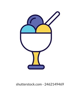 ice cream cup icon with white background vector stock illustration