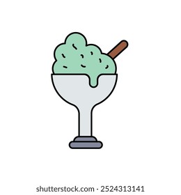 ice cream cup icon with white background vector stock illustration