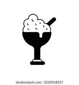 ice cream cup icon with white background vector stock illustration