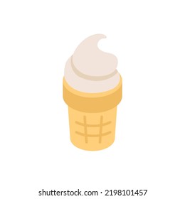 Ice cream in cup isometric icon.