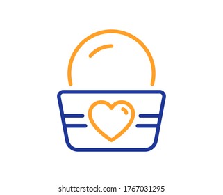 Ice cream cup line icon. Vanilla sundae sign. Frozen summer dessert symbol. Colorful thin line outline concept. Linear style ice cream icon. Editable stroke. Vector