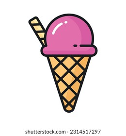 Ice cream cup in modern style, ready to use and download