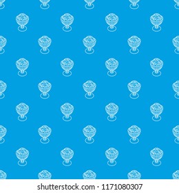 Ice cream in cup pattern vector seamless blue repeat for any use