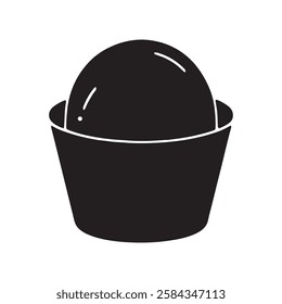 Ice Cream Cup Silhouette Vector