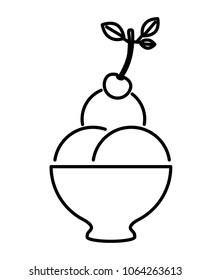 ice cream cup with strawberry