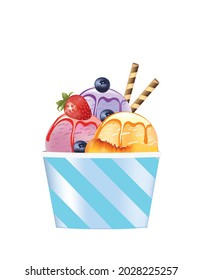 ice cream in cup. vector