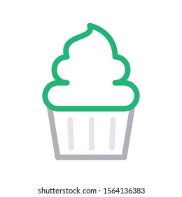 ice cream  cup vector colour line icon 