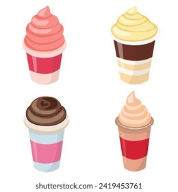 ice cream cup , vector design set