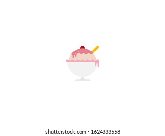 Ice cream cup vector flat icon. Isolated ice cream emoji illustration 