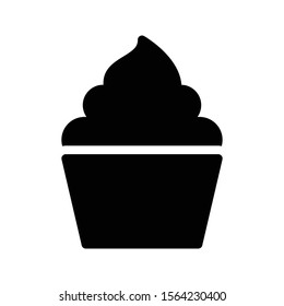 ice cream cup vector glyph flat icon 