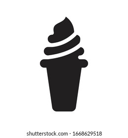 ice cream cup vector glyph flat icon 