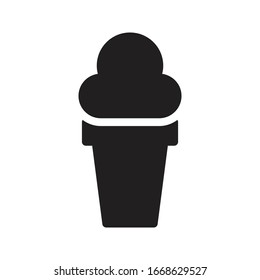 icono plano de glifo vectorial de helado 