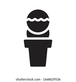 ice cream cup vector glyph flat icon 