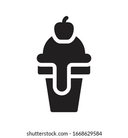 ice cream cup vector glyph flat icon 