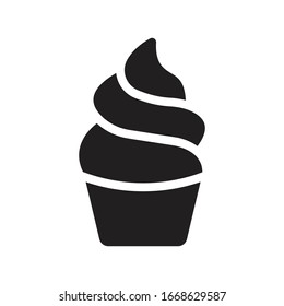 ice cream cup vector glyph flat icon 