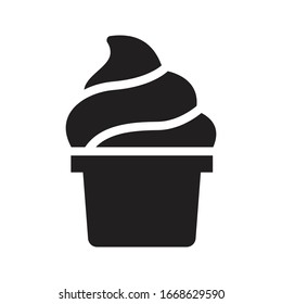 ice cream cup vector glyph flat icon 