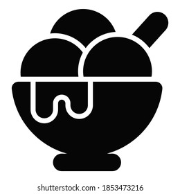 icono de glifo vectorial de copa de helado. Festival hindú, icono de celebración hindú,