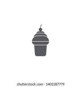 Ice cream cup vector icon concept, isolated on white background