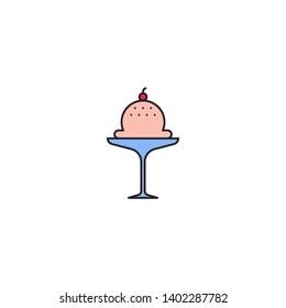 Ice cream cup vector icon concept, isolated on white background