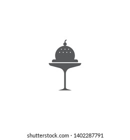 Ice cream cup vector icon concept, isolated on white background