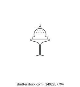 Ice cream cup vector icon concept, isolated on white background