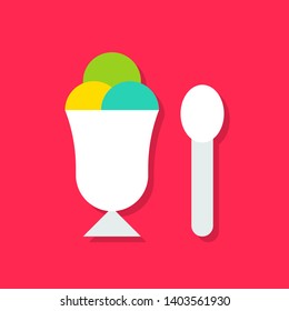 Ice cream cup vector illustration, Sweets flat design icon