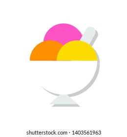 Ice cream cup vector illustration, Sweets flat design icon