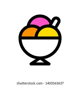 Ice cream cup vector illustration, Sweets filled icon editable outline