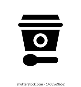 Ice cream cup vector illustration, Sweets solid design icon