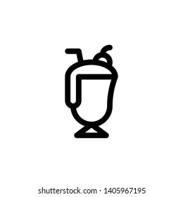 Ice cream cup vector illustration, Sweets line design icon