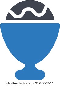 ice cream cup Vector illustration on a transparent background.Premium quality symbols.Glyphs vector icon for concept and graphic design.