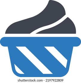 ice cream cup Vector illustration on a transparent background.Premium quality symbols.Glyphs vector icon for concept and graphic design.