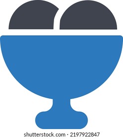 ice cream cup Vector illustration on a transparent background.Premium quality symbols.Glyphs vector icon for concept and graphic design.