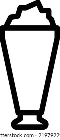 Icono de la copa helado Ilustración vectorial en un fondo transparente.Símbolos de calidad premium.Icono de vector de línea delgada para concepto y diseño gráfico.