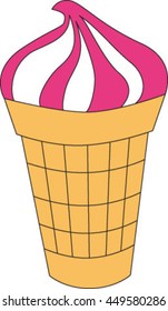 ice cream cup, vector illustration