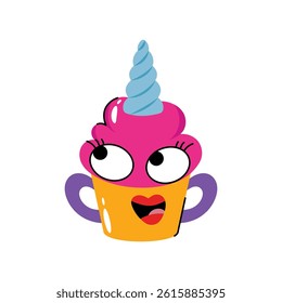 Ice cream cup vector Sticker. Eps 10 file