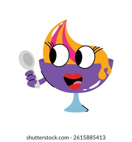 Ice cream cup vector Sticker. Eps 10 file