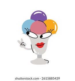 Ice cream cup vector Sticker. Eps 10 file