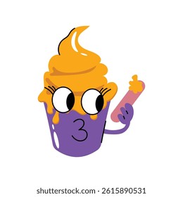 Ice cream cup vector Sticker. Eps 10 file