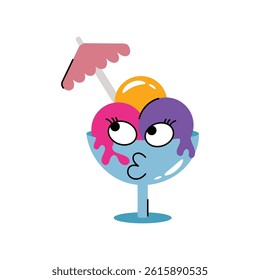 Ice cream cup vector Sticker. Eps 10 file