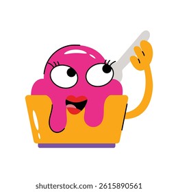 Ice cream cup vector Sticker. Eps 10 file