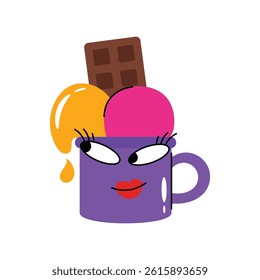 Ice cream cup vector Sticker. Eps 10 file