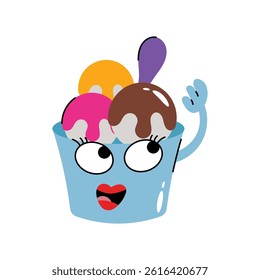 Ice cream cup vector Sticker. Eps 10 file
