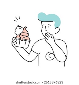 Ice cream Cup Vector style illustration.