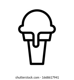 ice cream cup vector thin line icon 